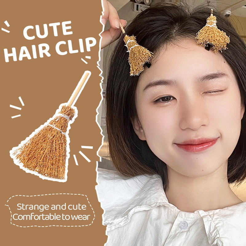 🎀 yakult 🎀Kẹp tóc hình chổi mini cute