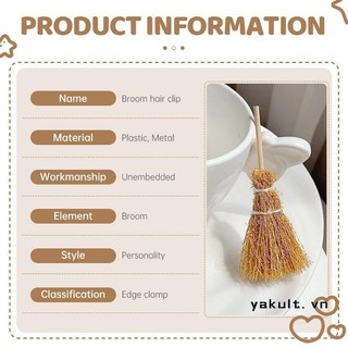 🎀 yakult 🎀Kẹp tóc hình chổi mini cute