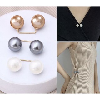 🎀 yakult 🎀TRÂM KẸP GHIM CÀI CỔ ÁO ĐÍNH HẠT NGỌC TRAI NHÂN TẠO TRẮNG ĐEN