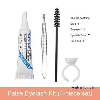 🎀 yakult 🎀bộ bốn món keo dán lông mi giả kèm khay nhẫn chuyên dụng
