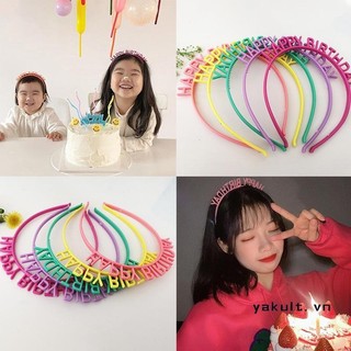 🎀 yakult 🎀cài tóc chữ happy birhtday nhiều màu sắc, bờm tóc sinh nhật, cài nhựa hoặc có đính đá dành cho nữ