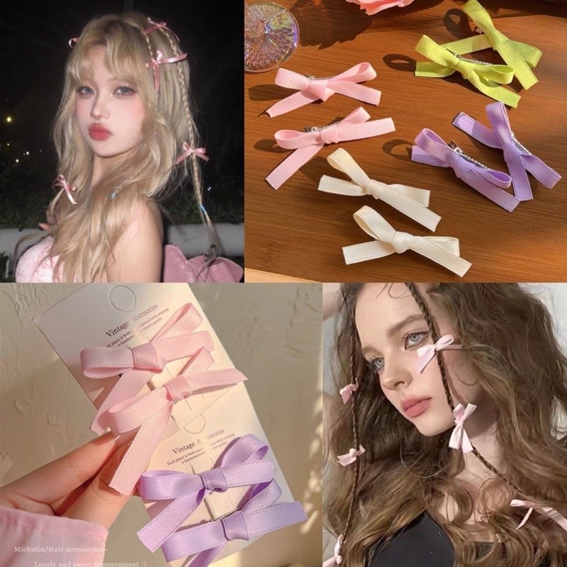 🎀 yakult 🎀Kẹp Tóc Nơ Chữ a Phong Cách Mới Năm 2025