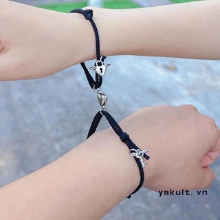 🎀 yakult 🎀vòng tay dây bện khóa nam châm cho cặp đôi