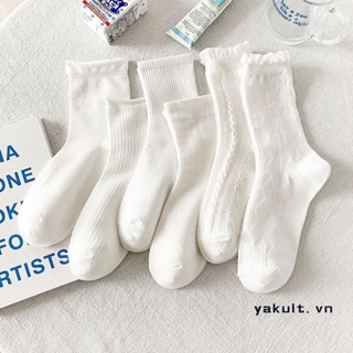 🎀 yakult 🎀Tất cao cổ nữ chất liệu vải Hàn co giãn 4 chiều, vớ nữ phong cách Vintage