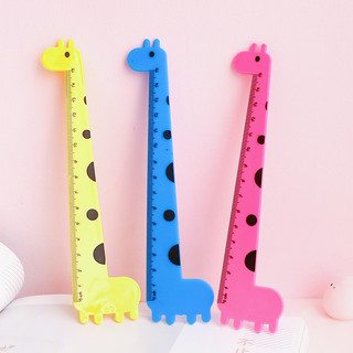 🎀 yakult 🎀Thước kẻ hình Hươu cao cổ voi cừu dùng cho học sinh 15cm