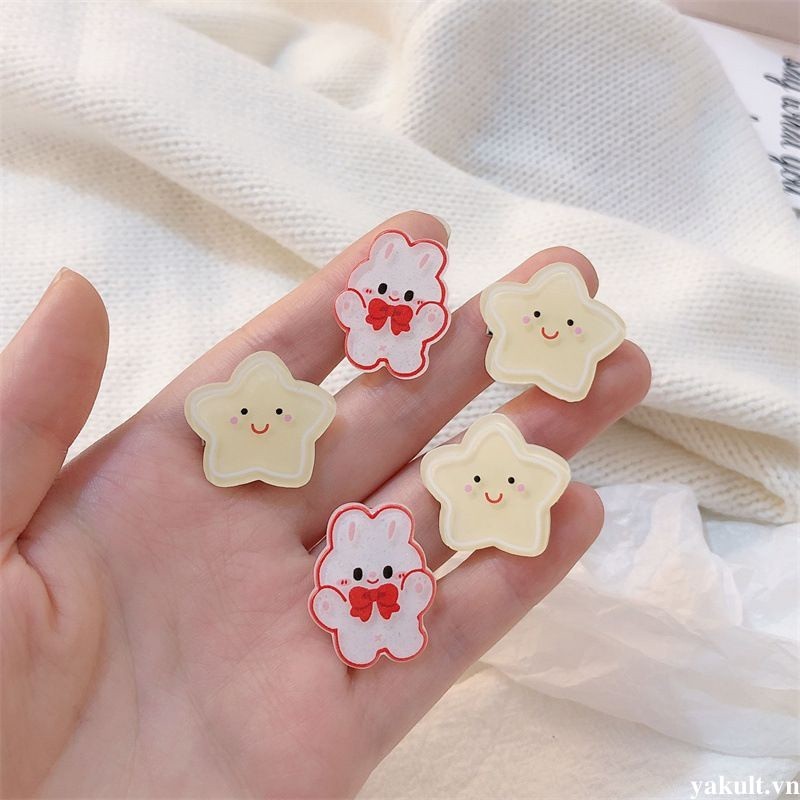 🎀 yakult 🎀Kẹp Tóc Hình Ngôi Sao / Thỏ Con Dễ Thương Sáng Tạo Phong Cách Ngọt Ngào