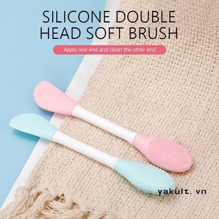 🎀 yakult 🎀Bàn chải silicon rửa mặt tẩy tế bào chết, cọ silicon trộn mask mặt nạ 2 đầu