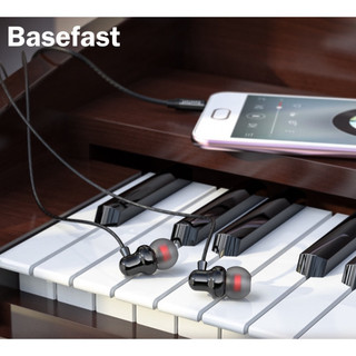 Tai nghe dây cao cấp có núm cao su jack 3.5 basefast tn02 - âm thanh sống động bảo hành 12 tháng