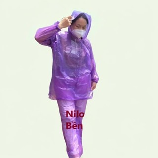 [+Móc) ÁO MƯA bộ Quần áo thời trang. Mặc 1 lần. đi phượt. C. Liệu nhựa dai bền, không thấm nước