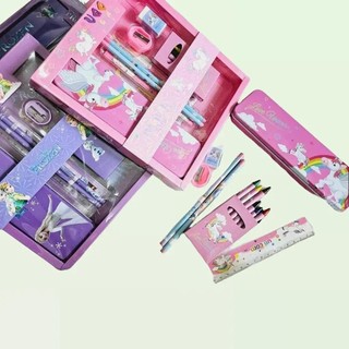 SET 7 MÓN dụng cụ học tập dày dặn, sắc sảo. Hoạ tiết đẹp có thể làm quà tặng sinh nhật, sinh hoan. Văn phòng phẩm