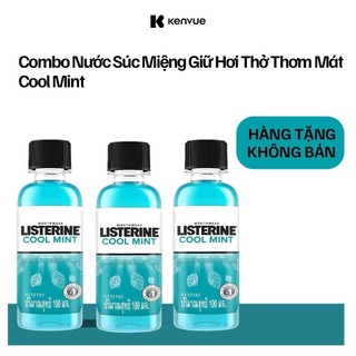 GIFT_Combo 3 Nước súc miệng giữ hơi thở thơm mát Listerine Cool Mint 100ml