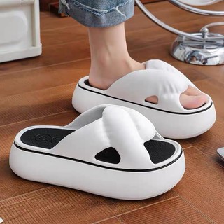 Dép bánh mì nữ nâng đế 5cm quai chéo chất liệu eva đi mưa kiểu dáng thời trang unisex ulzzang-giày dép 97