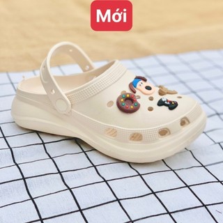 Dép sục nữ nâng đế 3cm cross có quai hậu đi mưa eva siêu bền chống trơn trượt unisex ulzzang-giày dép 97