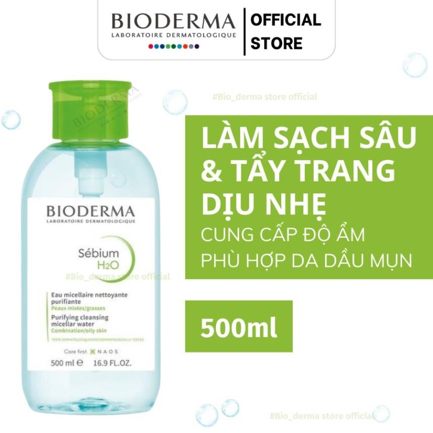 [CHÍNH HÃNG] Nước Tẩy Trang Bioderma Dành Cho Da Dầu Mụn Và Da Nhạy Cảm, Làm Sạch Sâu Lành Tính - 500ML | BigBuy360 - bigbuy360.vn