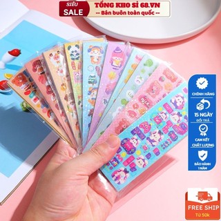 Sticker dán trang trí họa tiết hoạt hình dễ thương, 1 tấm sticker nhiều hình cho bé dán vở siêu cute