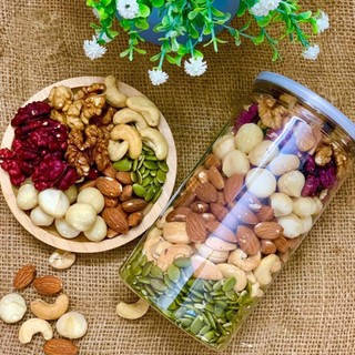 Hạt dinh dưỡng mix 6 loại hạt 500g đã sấy chín ăn liền - hạt nhập khẩu cao cấp siêu ngon annut. nông sản annut