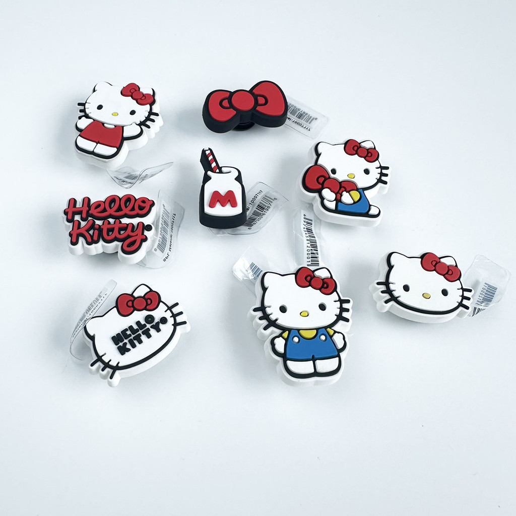 [ HELLO KITTY ] JIBBITZ gắn dép Cross loại 3D dày đẹp, stickers charm họa tiết hello kitty đáng yêu