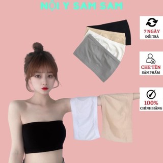 Áo ống bra không dây không mút kiểu quây cúp ngực trơn chất cotton mát 