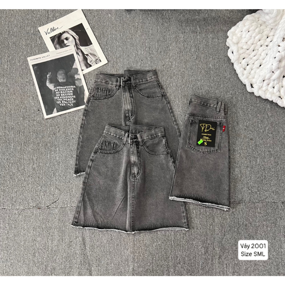 Quần jean nữ ống rộng màu rêu phủ vàng phong cách retro, quần ống suông rộng basic vải mềm Siêu Hot D58 HOT | BigBuy360 - bigbuy360.vn