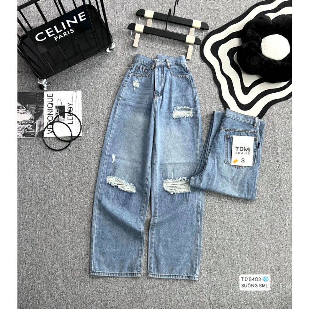 Quần Jean Nữ 2024 Thời Trang Giặt Xanh Eo Cao, Quần Ống Rộng Ôm Và Rời xám bạc trước Siêu Sang D56 HOT | BigBuy360 - bigbuy360.vn