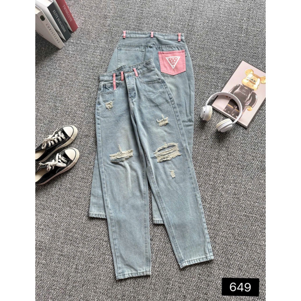 Quần jean bò ống đứng màu xám đen may gấu, Quần jean ống đứng lưng cao che khuyết điểm siêu xinh D63 | BigBuy360 - bigbuy360.vn