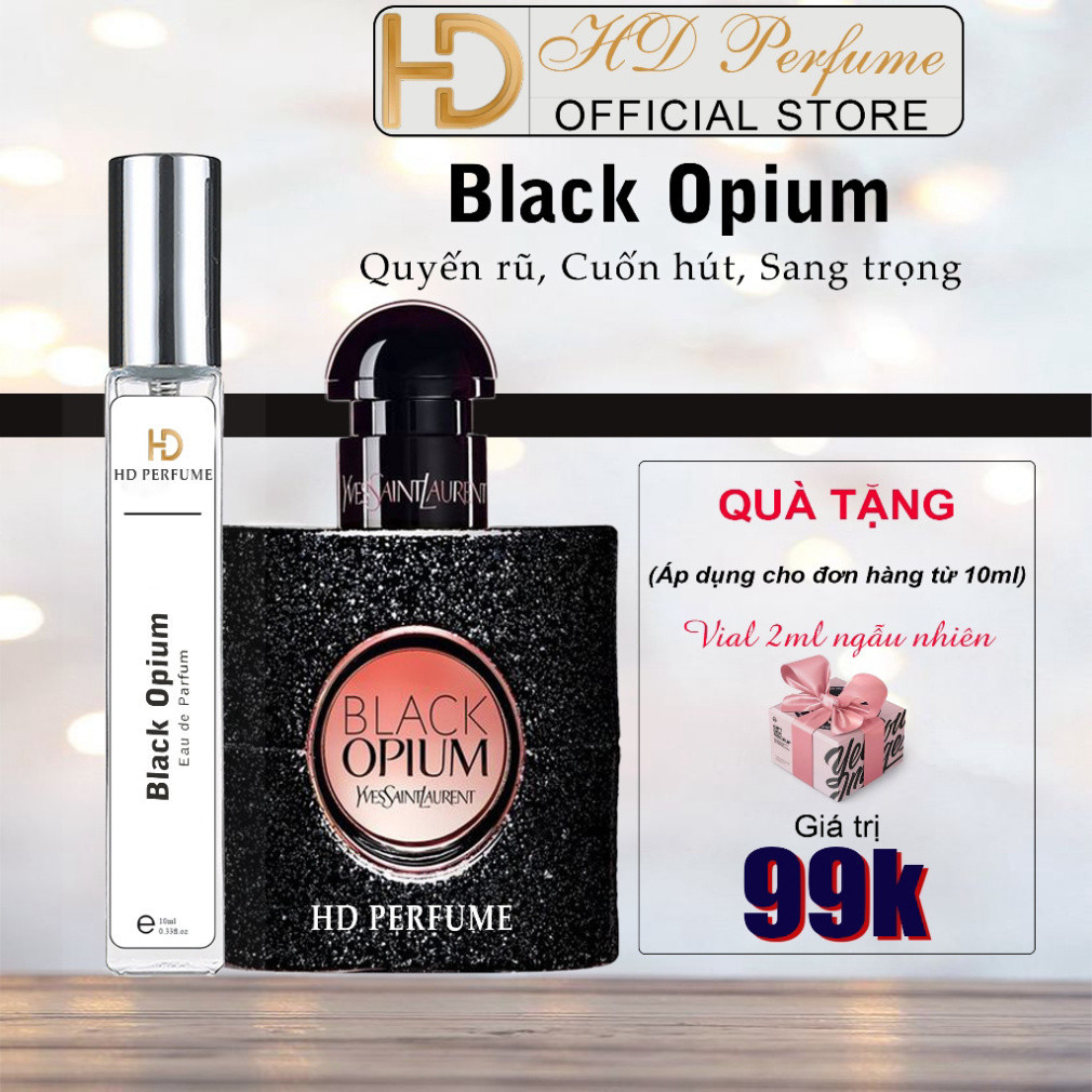 Nước Hoa Nữ Black Opium Chính Hãng MDPerfume chai 10ml - Cafe Vani Thơm Ngọt Ngào, Quyến Rũ, Sang Tr