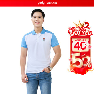 Áo Polo Nam YODY vải cotton cafe in hình gấu APM5281