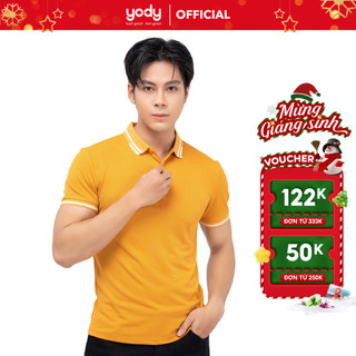  Áo Polo Yody nam chất liệu cotton Cafe phối vai APM5123