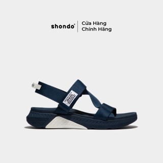 Giày Sandals Nam Nữ Unisex Shondo F7 Racing Đế Xanh Phối Trắng Quai Xanh Đen F7R3535