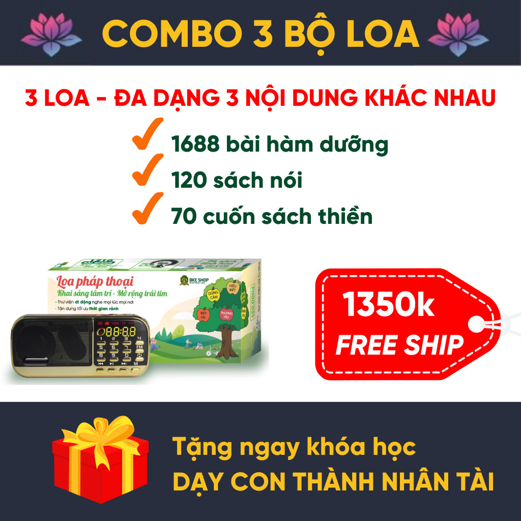 Combo 3 Loa (Pháp Thoại 1688, Sách Nói, Thiền) - Bkeshop