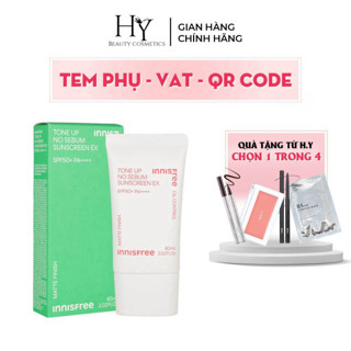 Kem Chống Nắng Innisfree Nâng Tone, Kiềm Dầu Tone Up No Sebum Sunscreen SPF50/PA++++ 60ml - H.Y Beauty