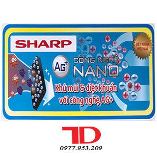 Miếng dán tủ lạnh SHARP, tem trang trí tủ lạnh SHARP Điện Lạnh Thuận Dung