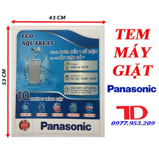 Miếng dán máy giặt panasonic, tem dán trang trí máy giặt panasonic mẫu 2 điện lạnh thuận dung