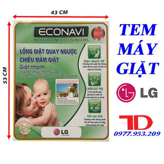 Miếng dán máy giặt LG, tem dán trang trí máy giặt LG mẫu 2 Điện lạnh Thuận Dung