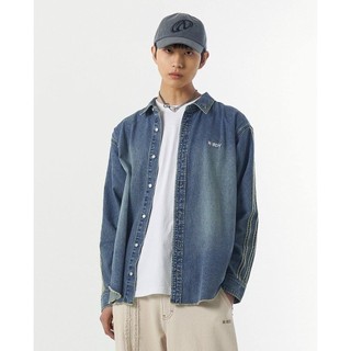 NERDY - Áo sơ mi denim unisex cổ bẻ tay dài NY