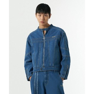 NERDY - Áo khoác denim unisex cổ trụ tay dài NY Biker