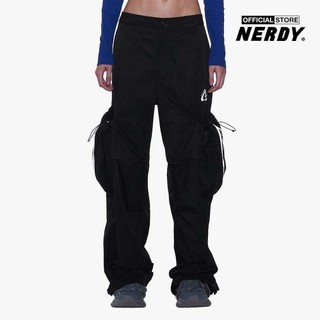NERDY - Quần dài unisex ống rộng lưng thun Parachute Cargo PNEF23PT04-01