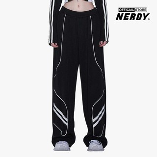 NERDY - Quần dài unisex ống rộng lưng thun Racing PNEF23TP06-01