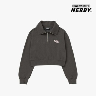 NERDY - Áo sweatshirt nữ cổ bẻ phom croptop Half Zip Up PNEF23SW11-20