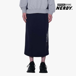 NERDY - Chân váy chữ A midi lưng thun Color Block PNEF23SK01-16