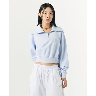 NERDY - Áo sweatshirt nữ cổ bẻ tay dài phom croptop Souffle