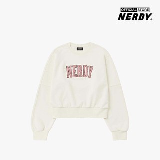 NERDY - Áo sweatshirt nữ cổ tròn tay dài Boucle Logo PNEF23SW12-03