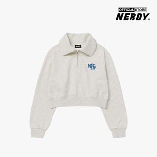 NERDY - Áo sweatshirt nữ cổ bẻ phom croptop Half Zip Up PNEF23SW11-04