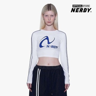NERDY - Áo croptop nữ cổ tròn tay dài Pinwheel PNEF23LT02-00