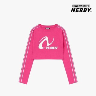 NERDY - Áo croptop nữ cổ tròn tay dài Pinwheel PNEF23LT02-28