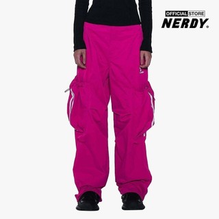 NERDY - Quần dài unisex ống rộng lưng thun Parachute Cargo PNEF23PT04-28