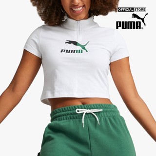 PUMA - Áo croptop nữ cổ trụ tay ngắn Classics Quarter Zip 620257-02