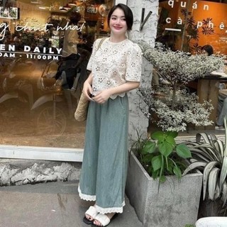 ÁO SƠ MI  REN MIX QUẦN JEAN SUÔNG