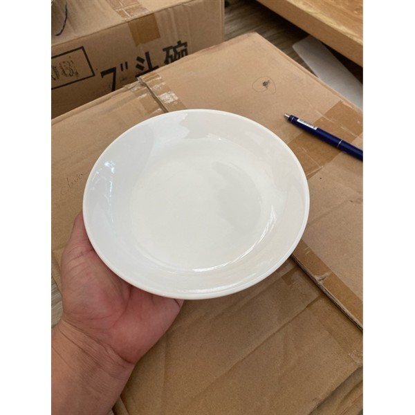 Đĩa sứ trắng 7 ảo