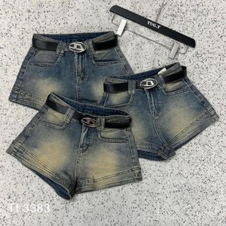 Quần sooc jeans nữ kèm đai diesel, quần bò nữ dáng ngắn siêu tôn dáng hàng qccc n80